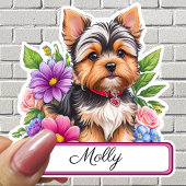 Kostbare, Yorkshire & bunte Blume Aufkleber