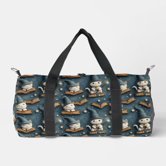 Kostbarer Assistent Muster Katzenmuster mit Bücher Duffle Bag (Vorderseite)