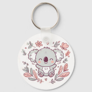 Kostbarer Koala-Schlüsselanhänger mit Blumendesign Schlüsselanhänger