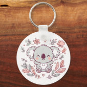 Kostbarer Koala-Schlüsselanhänger mit Blumendesign Schlüsselanhänger (Rückseite)