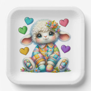 Kostbares Baby-Tiere-Thema - Papierplatte Pappteller
