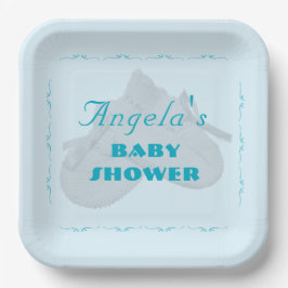 Kostbares Bündel Junge Baby Shower Pappteller