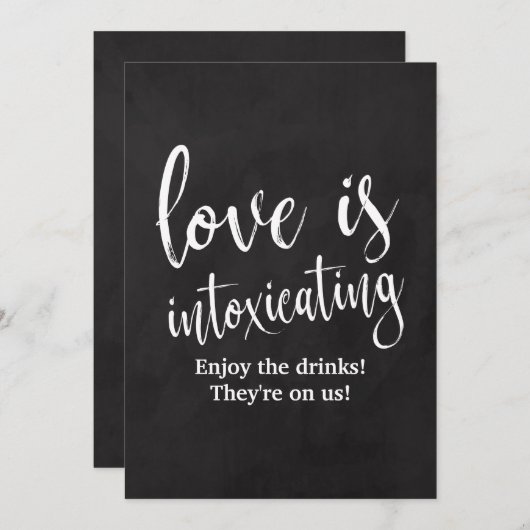 Kostbares Chalkcoard-Hochzeitssymbol für Bar (Vorne/Hinten)