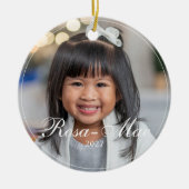 Kostbares Foto Custom Reindeer Winter Wonderland Keramik Ornament (Vorne)