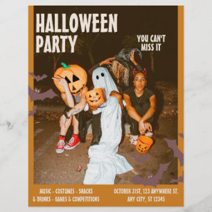 Kosten Halloween-Party, Vintage editierbare Hallow Flyer