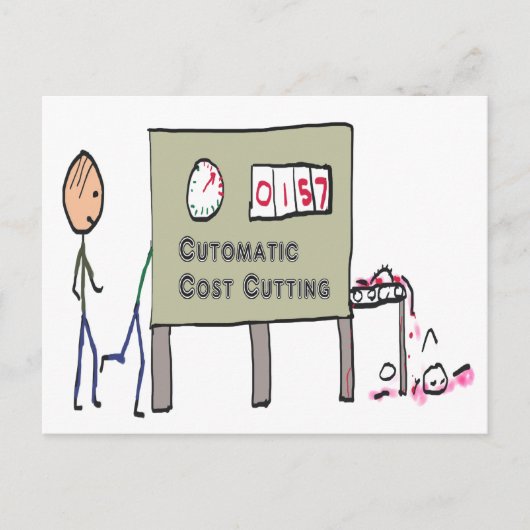 Kosteneinsparung Postkarte (Vorderseite)