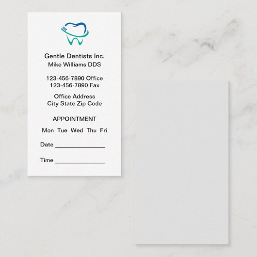 Kostenerstattungs-Logo Zahnärztliche Personalauswe Visitenkarte (Vorne/Hinten)