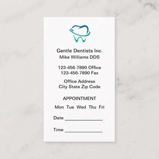 Kostenerstattungs-Logo Zahnärztliche Personalauswe Visitenkarte (Vorderseite)