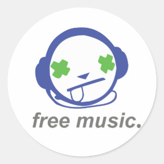 kostenfreie Musik, kostenloses Jammie Runder Aufkleber
