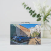 Kostenfreie Parkplätze Postkarte (Stehend Vorderseite)