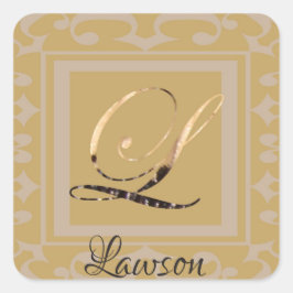 Kostengünstige Elegant Ausgeklügelter Goldbrief L Quadratischer Aufkleber