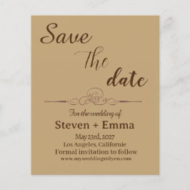 Kostengünstige Hochzeitsstipps Save the Date Flyer