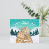 Kostengünstige Katzen schnuppern Schneeschlittenka (Stehend Vorderseite)