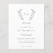 Kostengünstige mit Monogramm Hochzeitseinladung (Vorderseite)