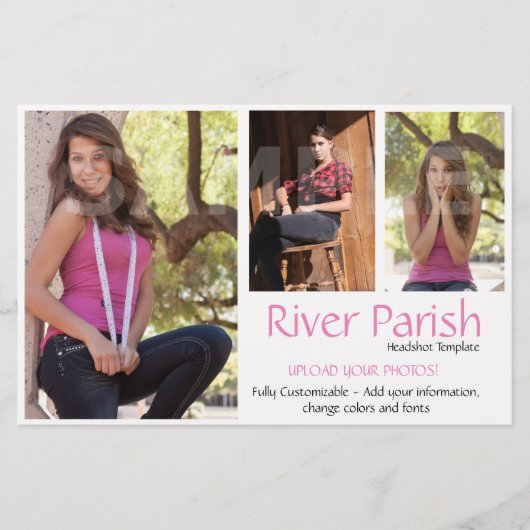 Kostengünstige Modell-Comp-Karten Flyer (Vorne)