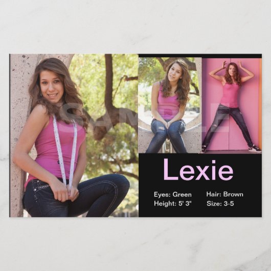 Kostengünstige Modell-Comp-Karten Flyer (Vorne)