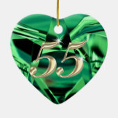 Kostengünstige, Personalisierte Geschenke zum 55-j Keramik Ornament (Hinten)