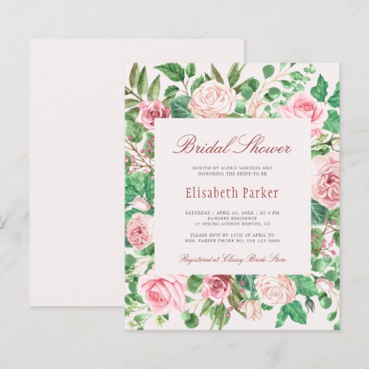 Kostengünstige Rose Brautdusche (Vorne/Hinten)