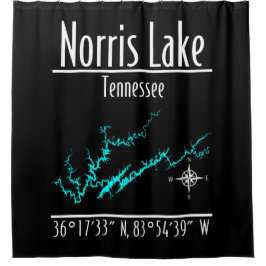 Kostenkarte des Norris Lake Tennessee Ufers Koordi Duschvorhang