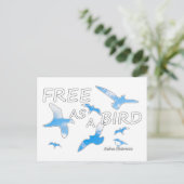 Kostenlos als Vogel 2 Postkarte (Stehend Vorderseite)