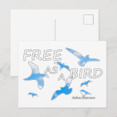 Kostenlos als Vogel 2 Postkarte (Vorne/Hinten)