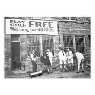 Kostenlos Golf spielen Vintage-Golf-Humorposter Fotodruck