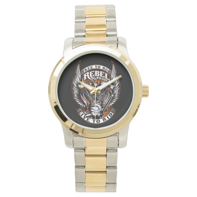 Kostenlos rebellische Pride Biker fahren Armbanduhr (Vorderseite)