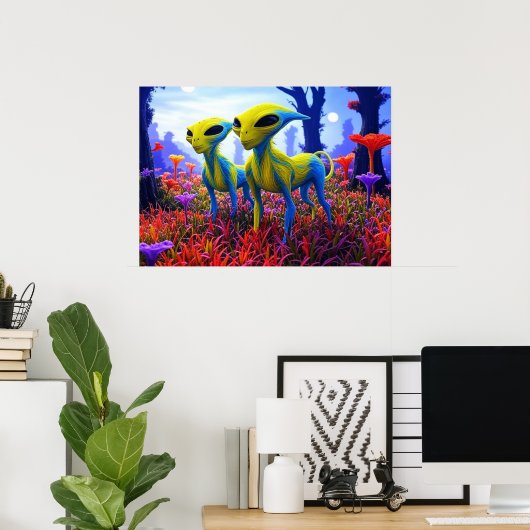 Kostenlos streunende KI-Aliens Poster (Heimbüro)