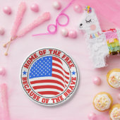 Kostenlos wegen der tapferen roten Weiß & Blau 4. Pappteller (Party)