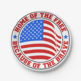 Kostenlos wegen der tapferen roten Weiß & Blau 4.  Pappteller