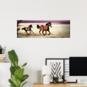 KOSTENLOS, WILD-RUNNING-PFERDE ZU SEIN POSTER (Heimbüro)
