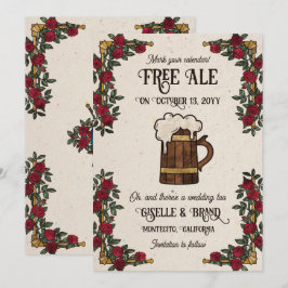 Kostenlose Ale Rote Rosen RPG-Themenhochzeit Save The Date