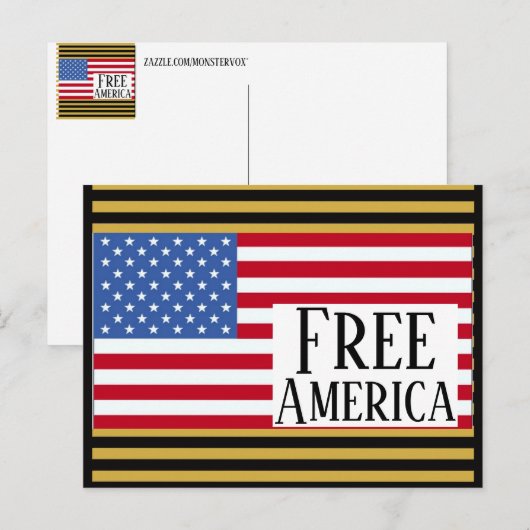 Kostenlose Amerika Postkarte (Vorne/Hinten)