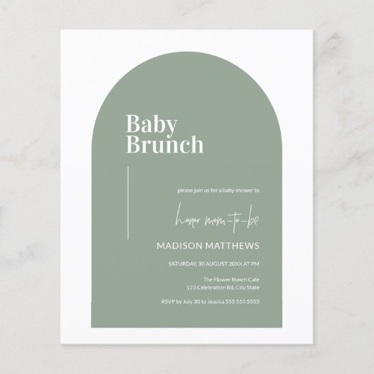 Kostenlose Babybrunch-Babydusche auf der Verpackun Flyer (Vorne)