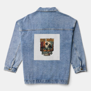 Kostenlose Besenfahrten Halloween Hexe Katze Schäd Jeansjacke