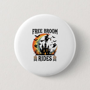 Kostenlose Besenfahrten Halloween Hexe Verlassenes Button