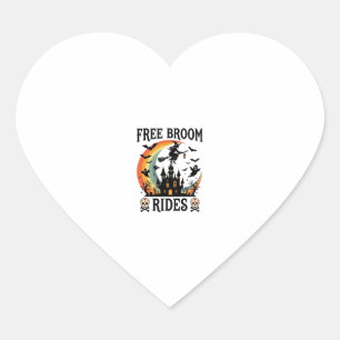 Kostenlose Besenfahrten Halloween Hexe Verlassenes Herz-Aufkleber