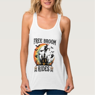 Kostenlose Besenfahrten Halloween Hexe Verlassenes Tank Top