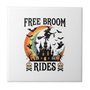 Kostenlose Besenfahrten Halloween Hexe Verzauberte Fliese