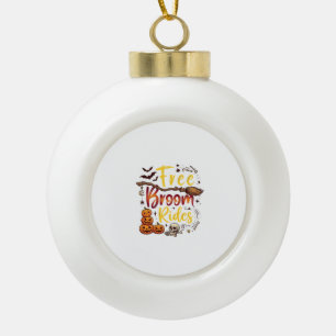 Kostenlose Besenfahrten Halloween Kürbisse Totenko Keramik Kugel-Ornament