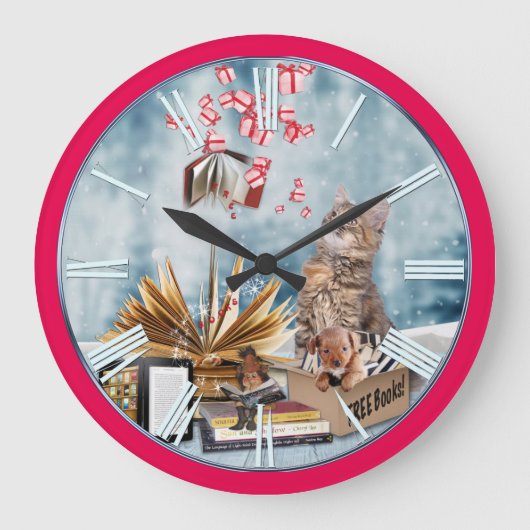 Kostenlose Bücher Große Wanduhr (Vorderseite)