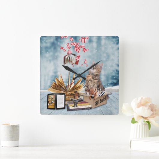 Kostenlose Bücher Quadratische Wanduhr (Zuhause)