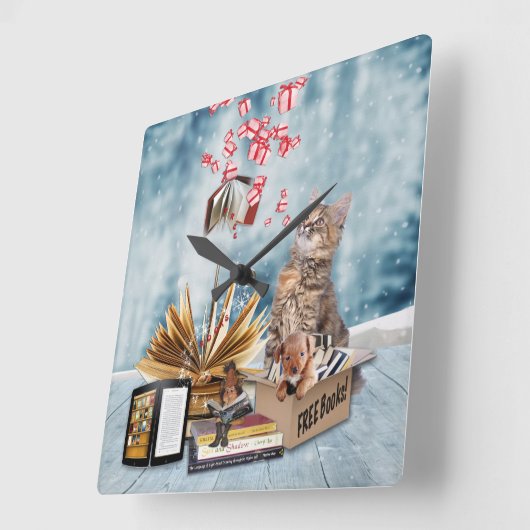 Kostenlose Bücher Quadratische Wanduhr (Winkel)