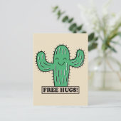 Kostenlose Cactus Hugs Postcard Postkarte (Stehend Vorderseite)