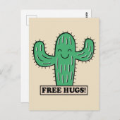 Kostenlose Cactus Hugs Postcard Postkarte (Vorne/Hinten)
