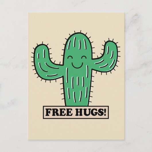 Kostenlose Cactus Hugs Postcard Postkarte (Vorderseite)
