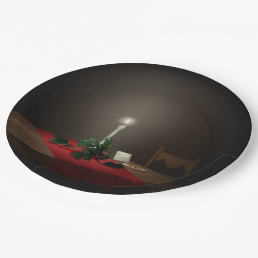 Kostenlose Cookies - Teller auf Papier (Schrägansicht)