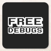 KOSTENLOSE DEBUGS RECHTECKIGER PAPPUNTERSETZER (Vorderseite)