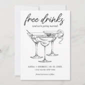 Kostenlose Drinks Cocktail Foto Sonnige Hochzeit Save The Date (Vorderseite)