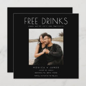 Kostenlose Drinks Foto Funny Wedding Save the Date (Vorne/Hinten)